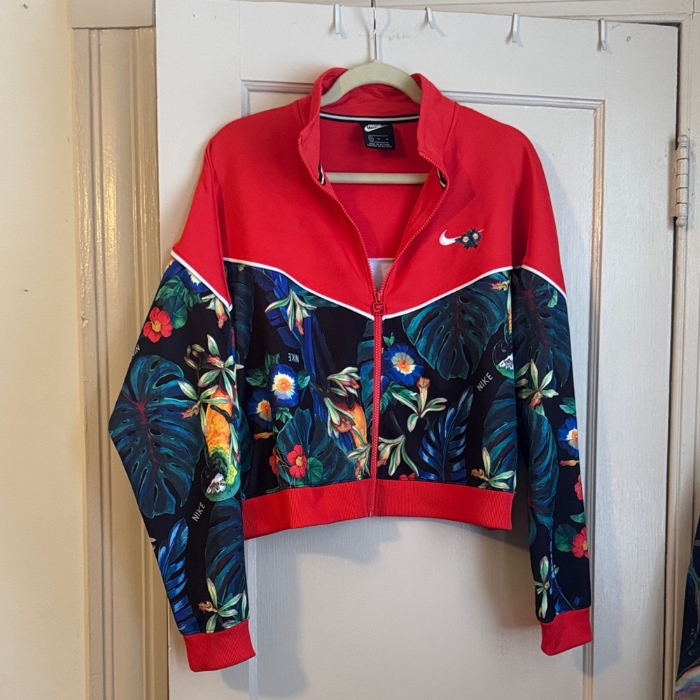 Nike Red Floral Bomber Jacket